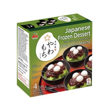 Japanese Frozen Dessert Yawamochi Matcha(4 Cups), 320 Ml